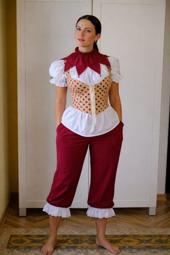 Bordeaux pants and neck collar for Mayla